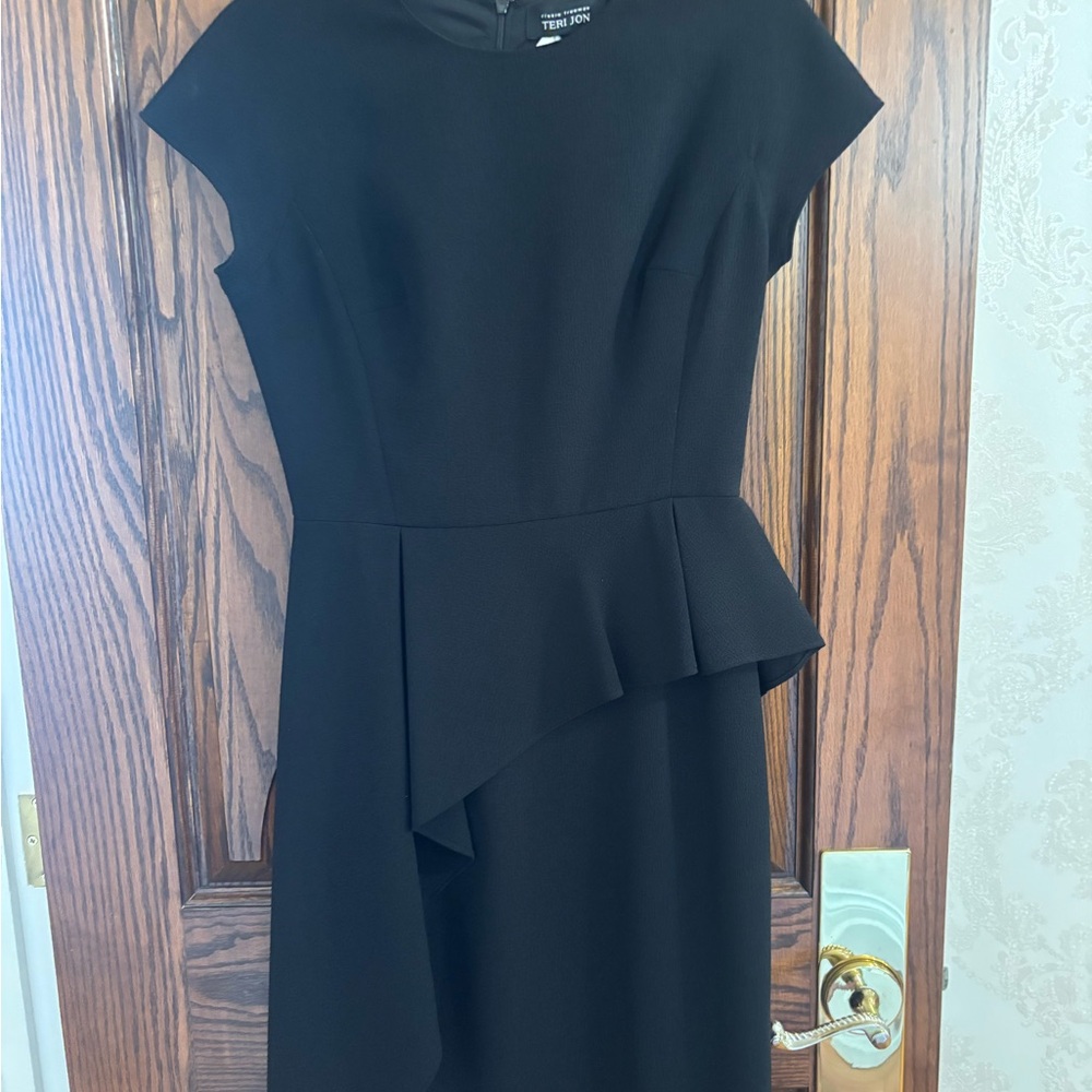 Teri Jon Black Asymmetrical Dress